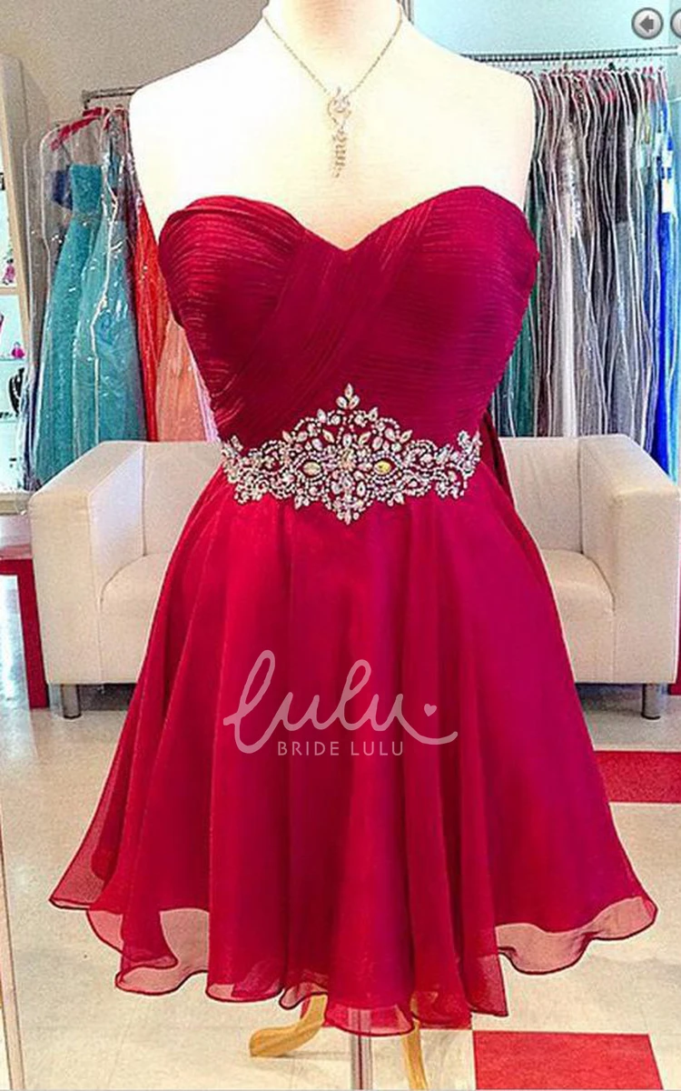 Elegant Beaded Chiffon A-Line Short Prom Dress