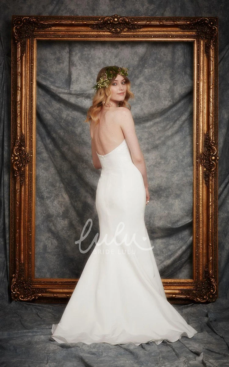 Simple Fit and Flare Wedding Dress with Sweetheart Neckline