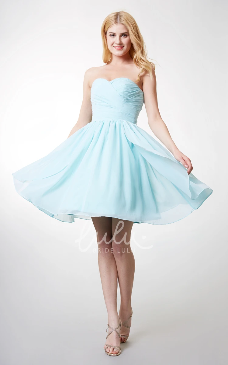 Chiffon Sweetheart Ruched Dress with Bodice Elegant Bridesmaid Dress