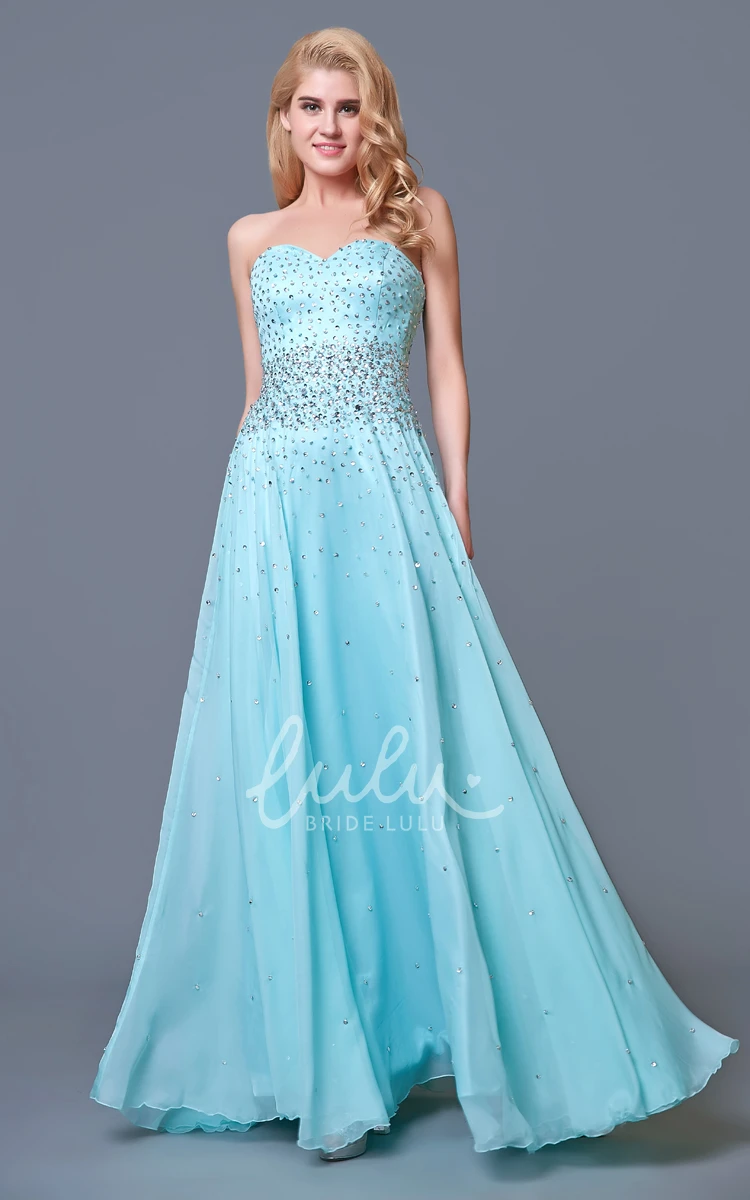 Sweetheart A-line Chiffon Prom Dress with Beaded Layers