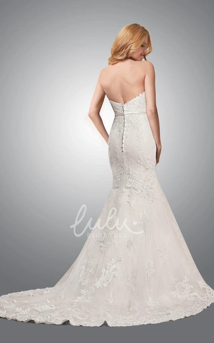 Lace Mermaid Wedding Dress with Beading Sweetheart Sleeveless