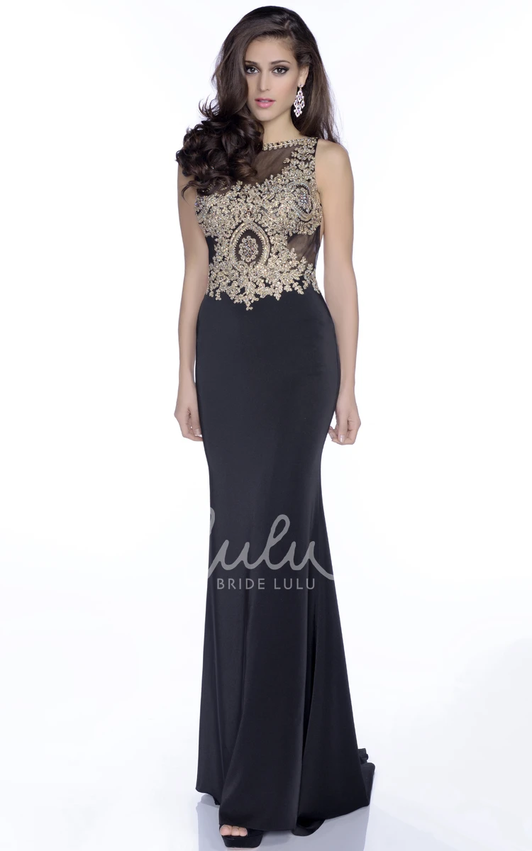 Form-Fitted Chiffon Prom Dress Sleeveless Open Back Beadwork Classy