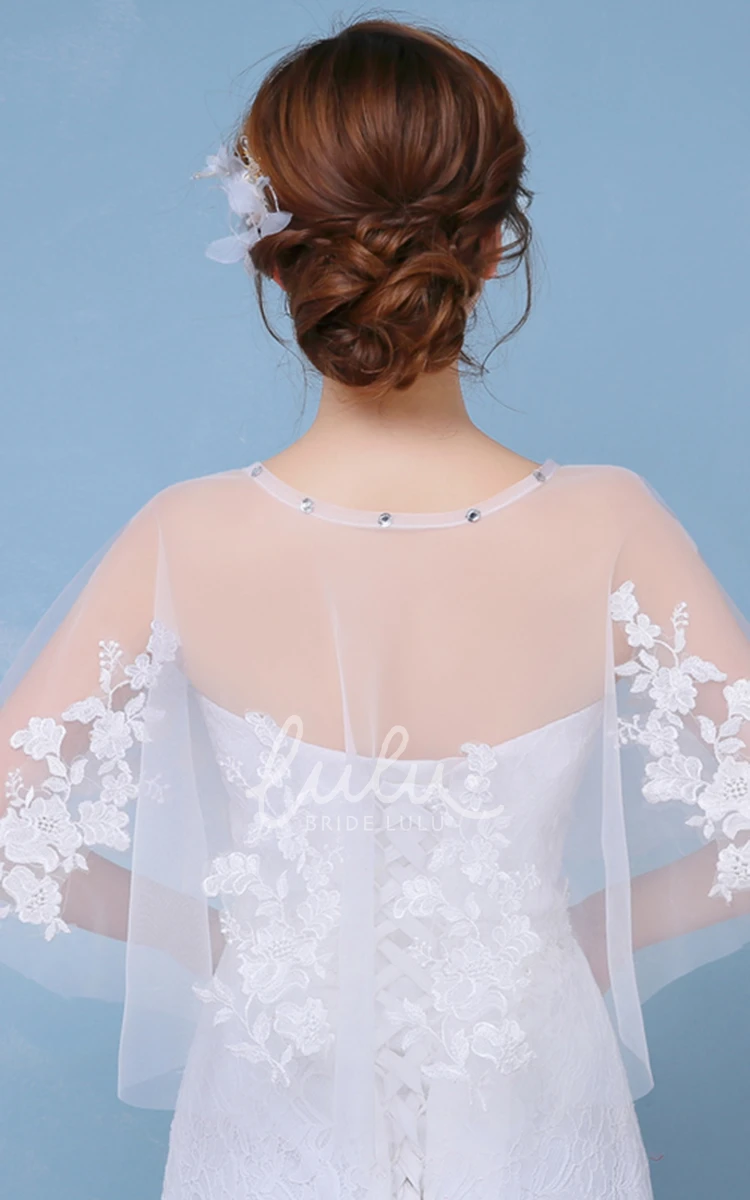 Sweet Lace Bridesmaid Dress Shawl New Round Neck Cape Style