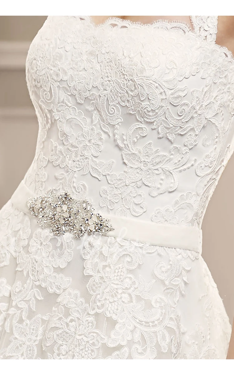 Halter Lace Ball-Gown Wedding Dress with Jewellery