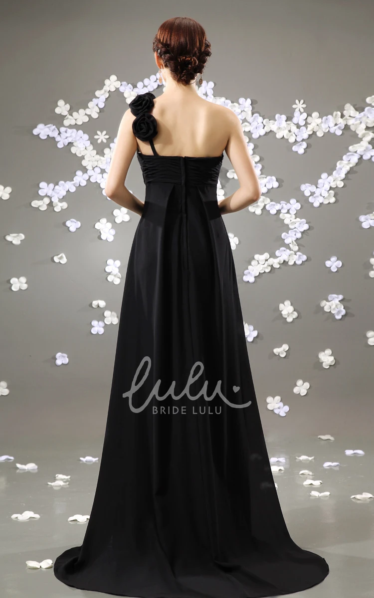 Empire Chiffon Bridesmaid Dress with Draping Long Flowy Dress