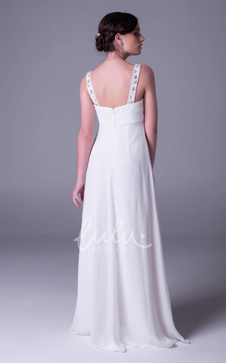 Beaded Sheath Empire Chiffon Wedding Dress