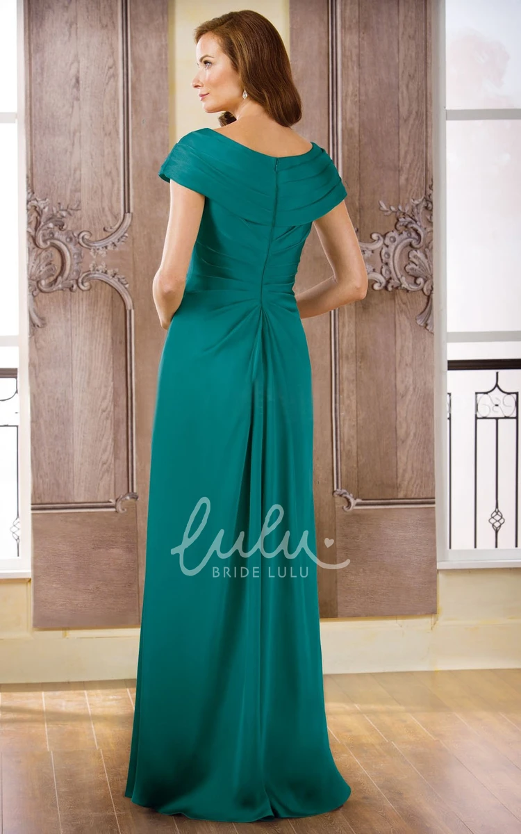Jeweled Neckline Long Dress with Side Slit for Formal Occasions