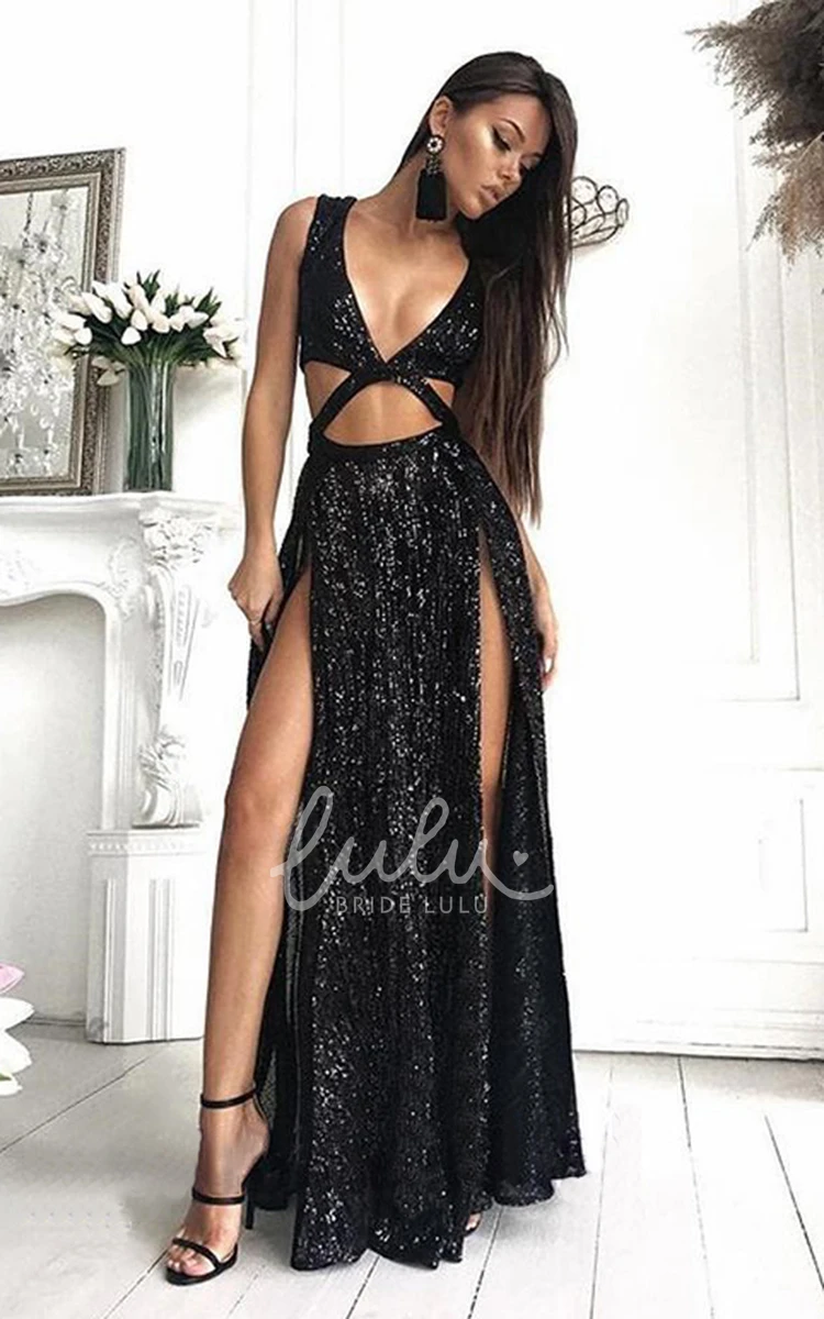 Sequins Beach Prom Dress One-shoulder Sleeveless Sheath Sexy Casual