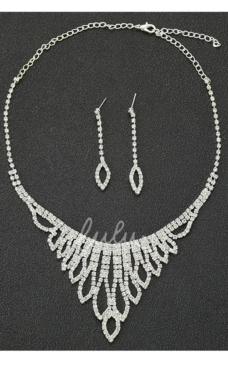 Fabulous Bridal and Gala Rhinestone Necklace and Earrings Jewelry Set