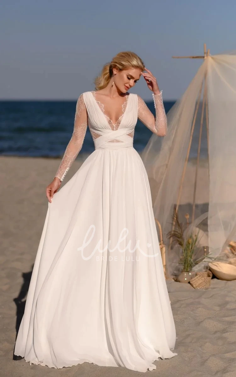 Elegant Bateau A Line Lace Wedding Dress with Ruching Classy Floor-length Women