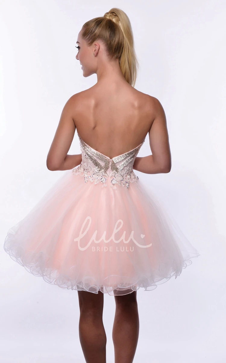 Sequined Corset A-Line Tulle Homecoming Dress Unique Party Dress