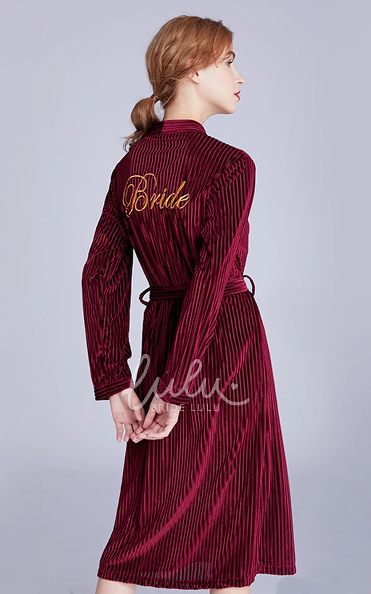 Bride Bridesmaid Embroidery Long Sleeved Robe