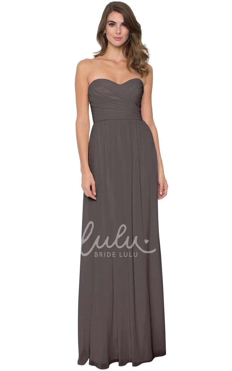 Sweetheart Chiffon Bridesmaid Dress with Criss-Cross Sleeveless & Multi-Color Convertible