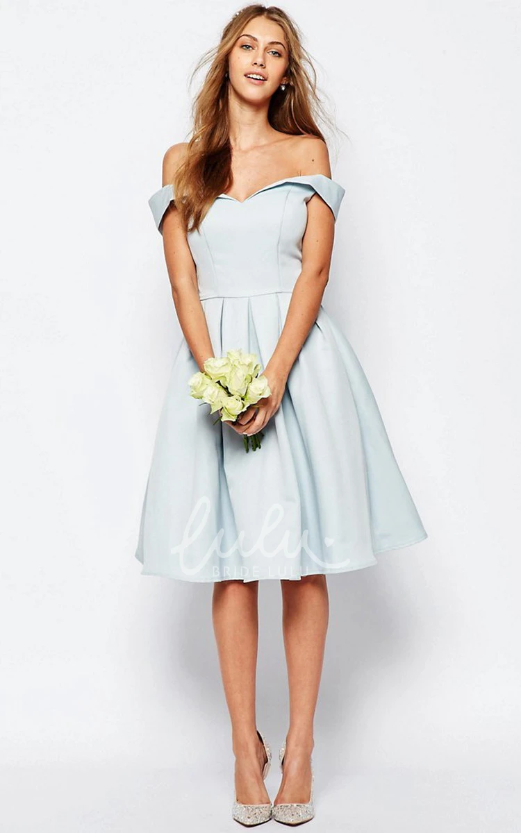 Strapless Satin Bridesmaid Dress A-Line Knee-Length