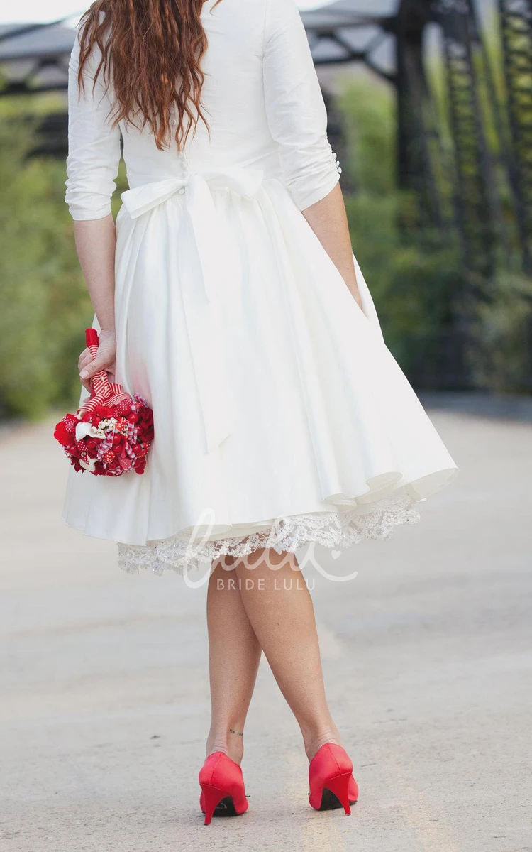 Janie Jones Short Wedding Dress with Sleeves Pockets and Unique Style