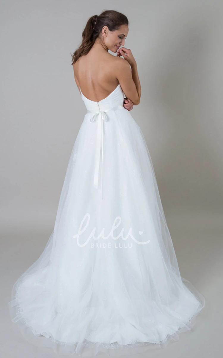 Criss Cross Tulle Sweetheart Wedding Dress Beach & Boho