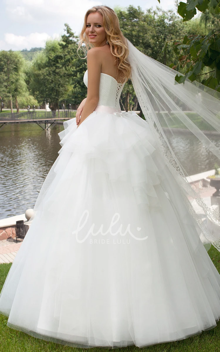 Sweetheart Ball Gown Tulle Wedding Dress Glamorous Bridal Gown