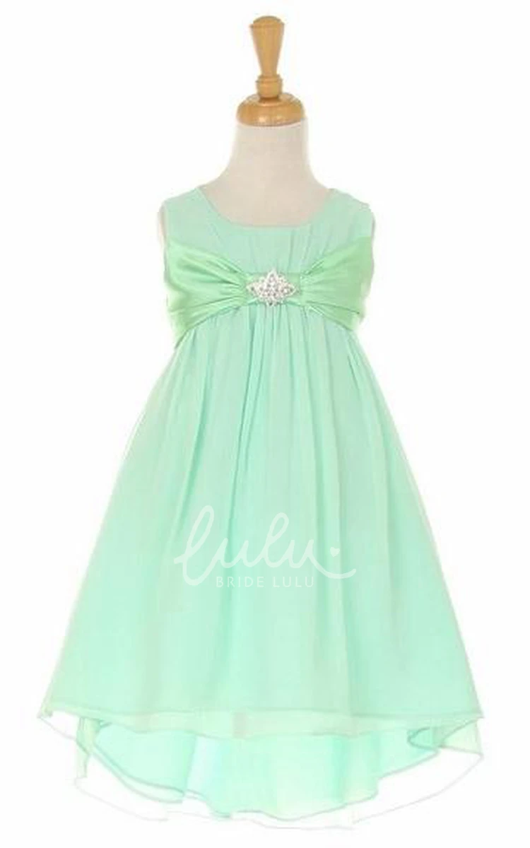 Knee-Length Chiffon & Satin Flower Girl Dress Classy and Modern