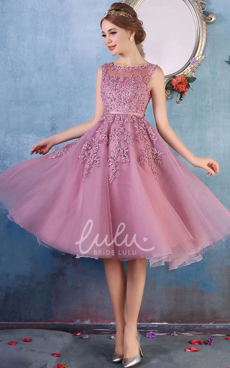 Stunning Sleeveless Lace A-line Prom Dress