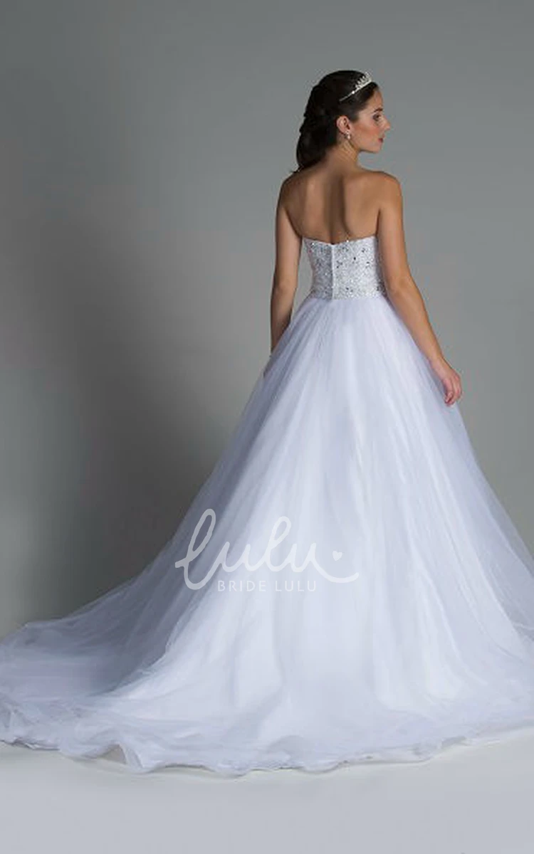 Crystal Bodice Ball Gown Wedding Dress with Sweetheart Neckline