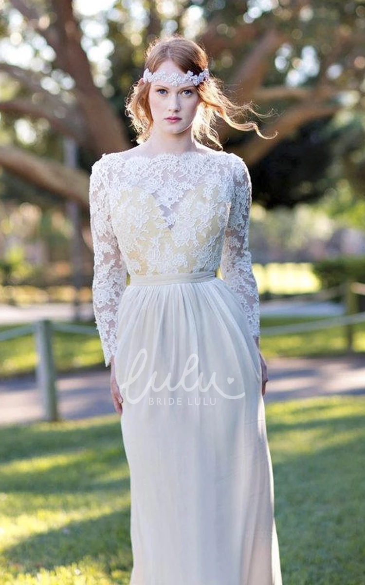 A-Line Lace Bodice Tulle Wedding Dress Romantic Bridal Gown