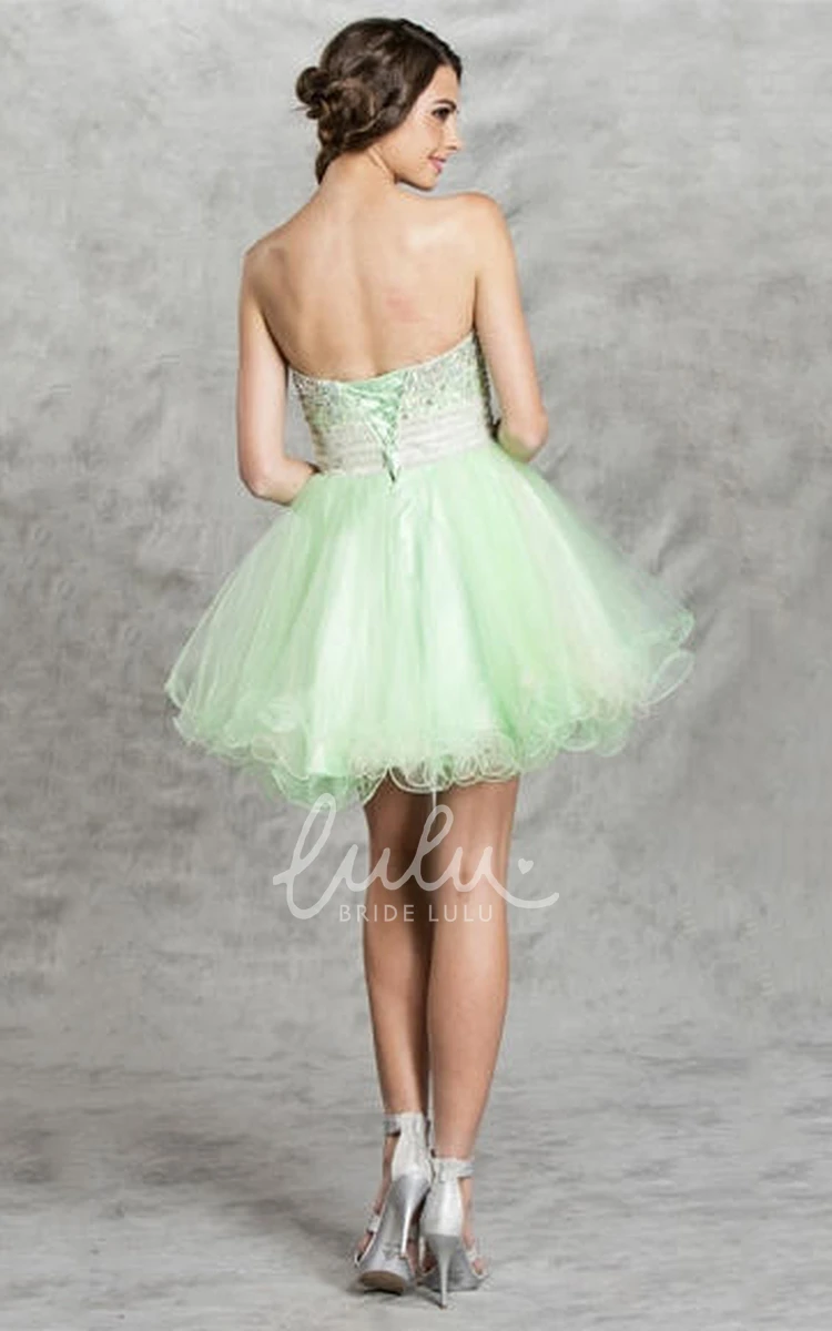 Sweetheart Ruffle Beaded A-Line Formal Dress