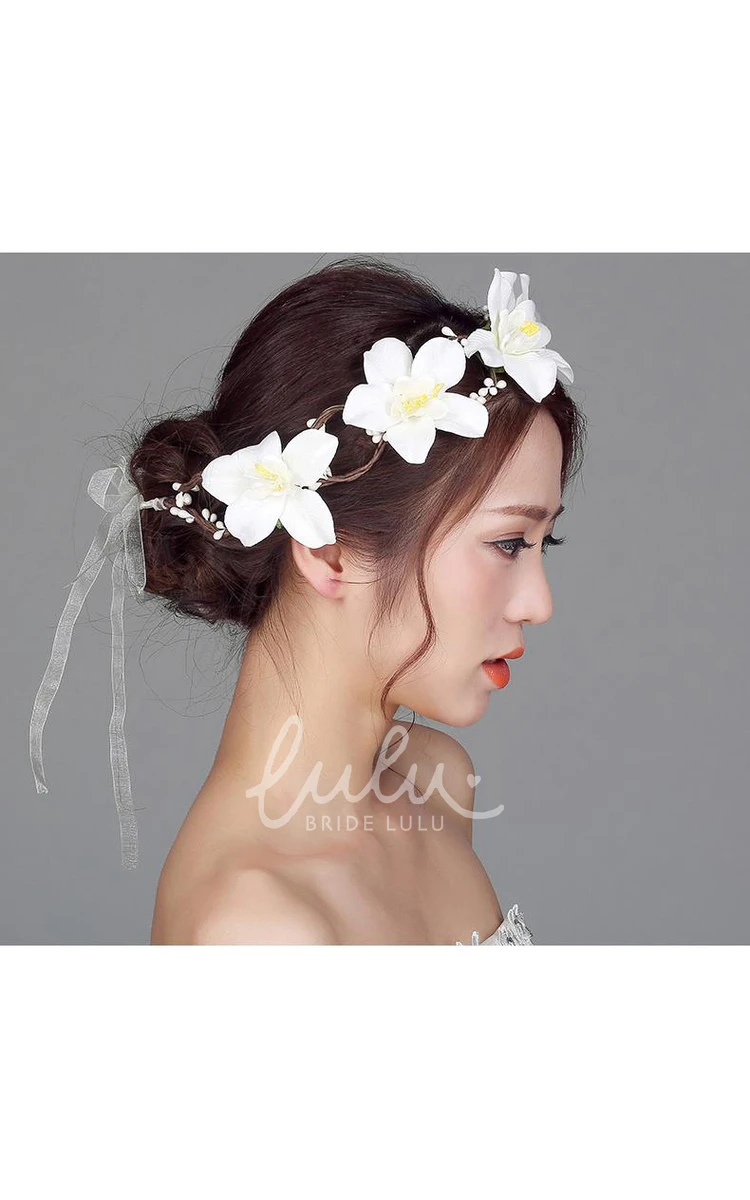 Korean Flower Headdress Bride Wreath for Flower Fairy Wedding Dress