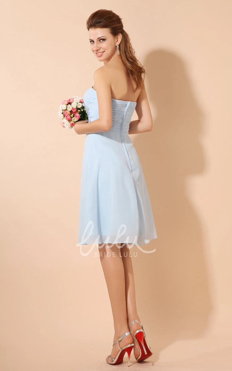 Chiffon Bridesmaid Dress with Ruched Crisscross and Sweetheart Neckline