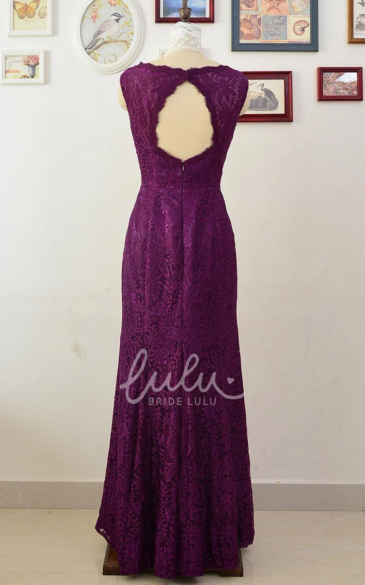 Illusion Lace Floor-Length Dress Modern Bridesmaid Dress or Bridesmaid Dress