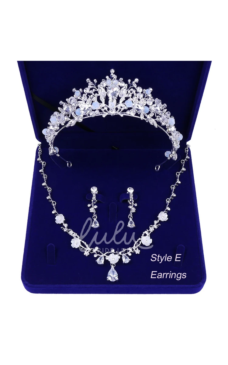 Bridal Crown Necklace and Earrings Set for Weddings