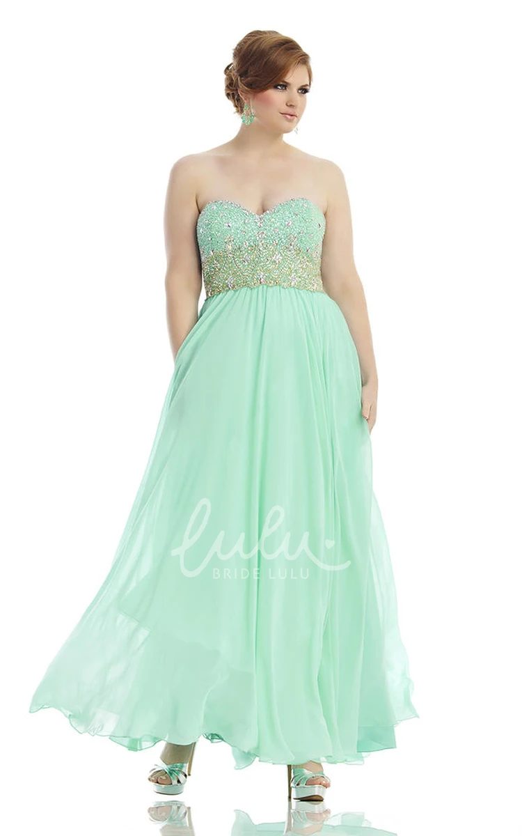 A-line Chiffon Beaded Pleated Bridesmaid Dress