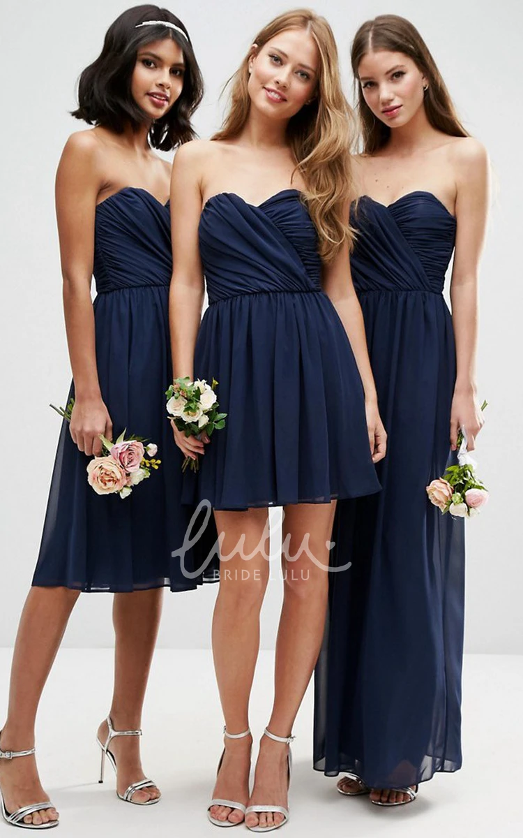 Sweetheart Chiffon Bridesmaid Dress with Criss Cross and Pleats