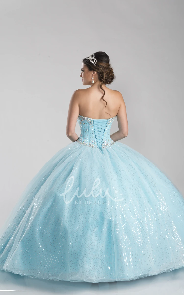 Bodice Rhinestone Lace-Up Ball Gown Formal Dress