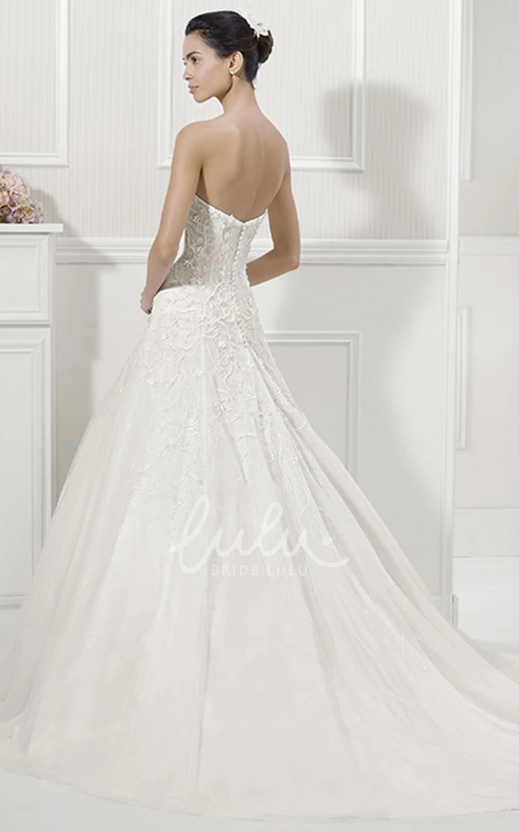 Beaded Sweetheart Bridal Gown with Removable Pearled Sleeves Wedding Dress