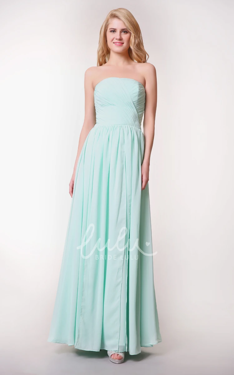 Long Chiffon Dress with Ruching Sleeveless Prom Dress Convertible
