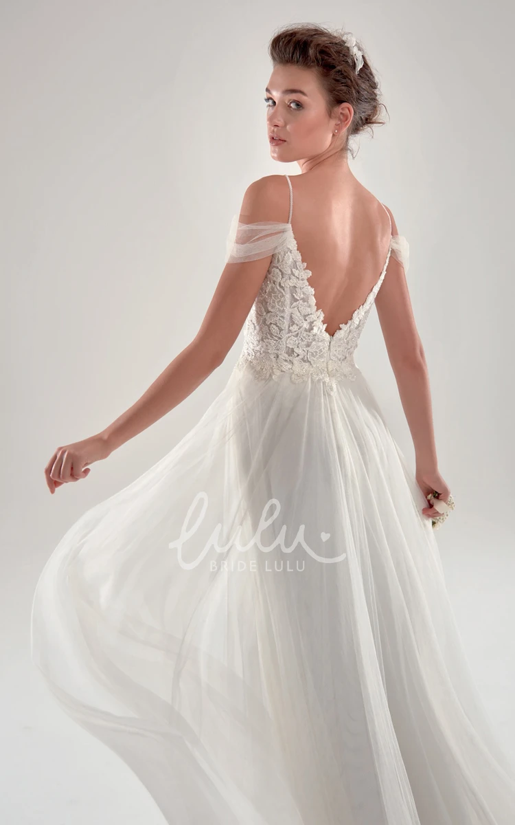 Off The Shoulder Lace and Tulle Bridal Gown Ethereal