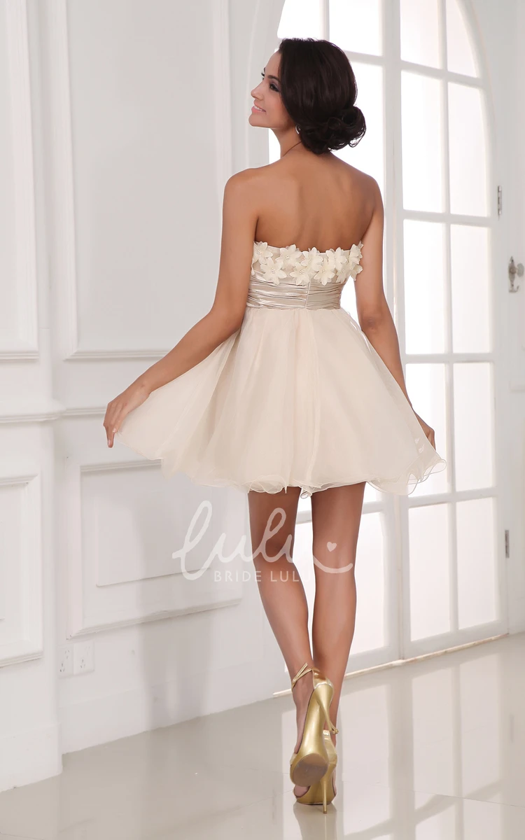 A-Line Champagne Dress Chic Style with Flowers