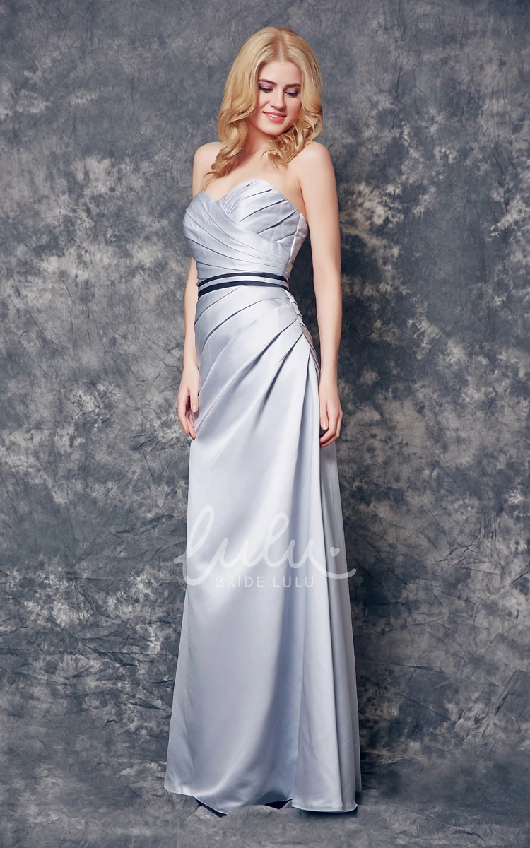 Backless Satin A-line Bridesmaid Dress with Sweetheart Neckline