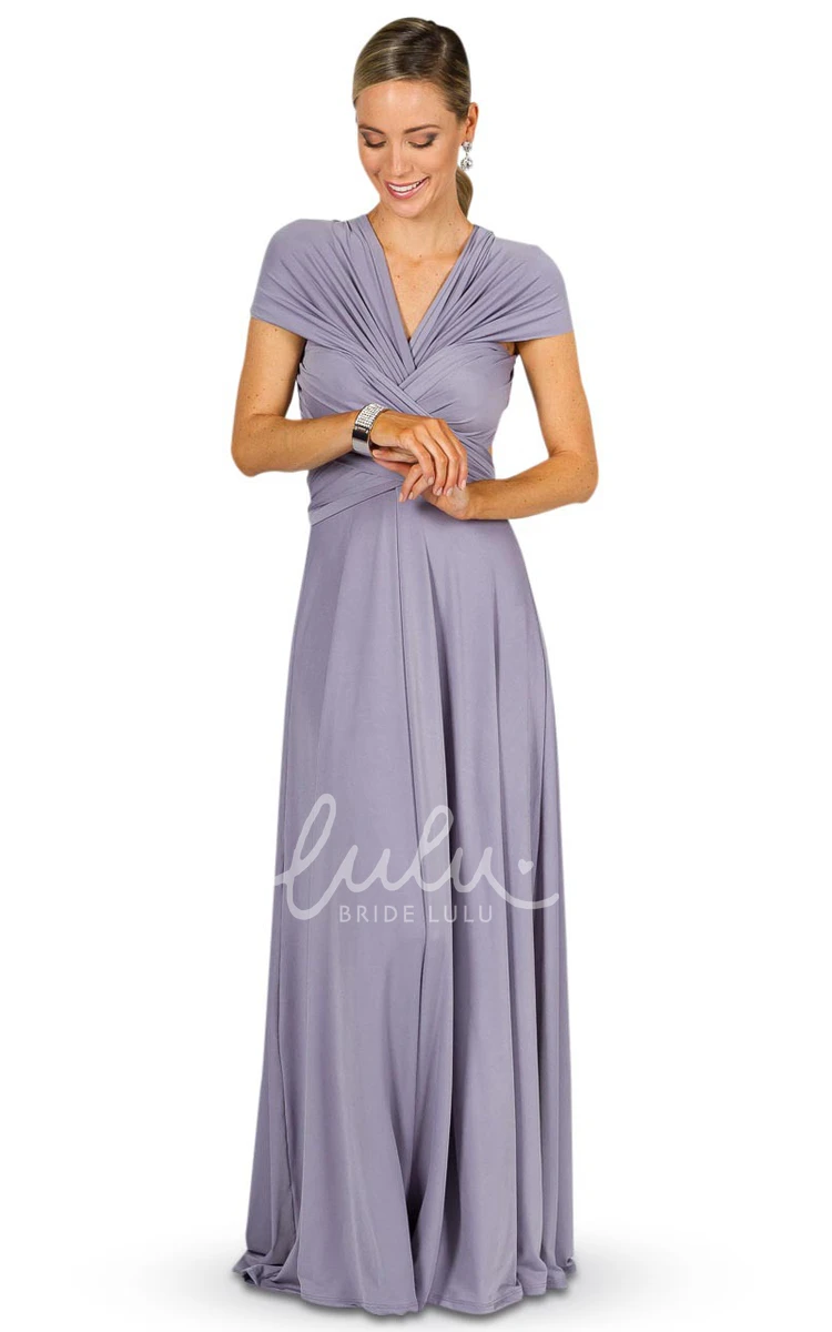 A-Line Floor-Length Haltered Chiffon Bridesmaid Dress Simple and Classy