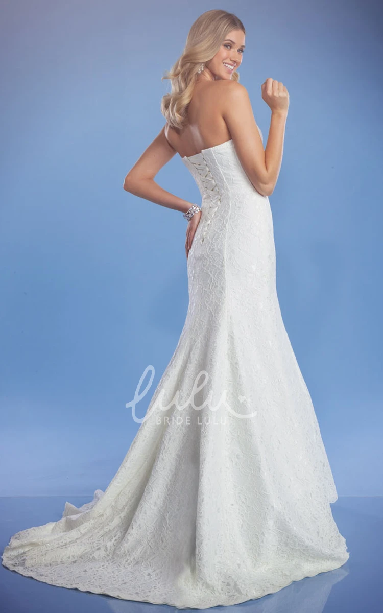 Lace Sweetheart Wedding Dress Sleeveless Floor-Length Style