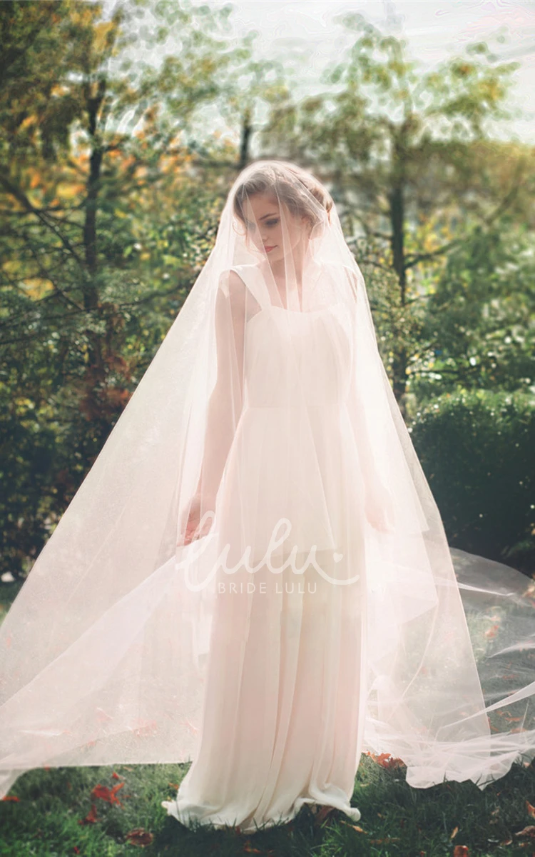 Long Soft Tulle Bridal Veil in White