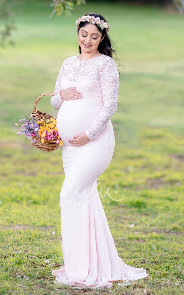 Elegant Maternity Bridesmaid Dress with Sweep Train and Empire Waist