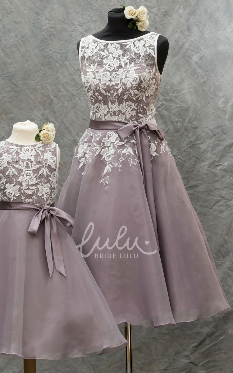 Lace Mini A-line Dress with Sleeveless Design Elegant Bridesmaid Dress