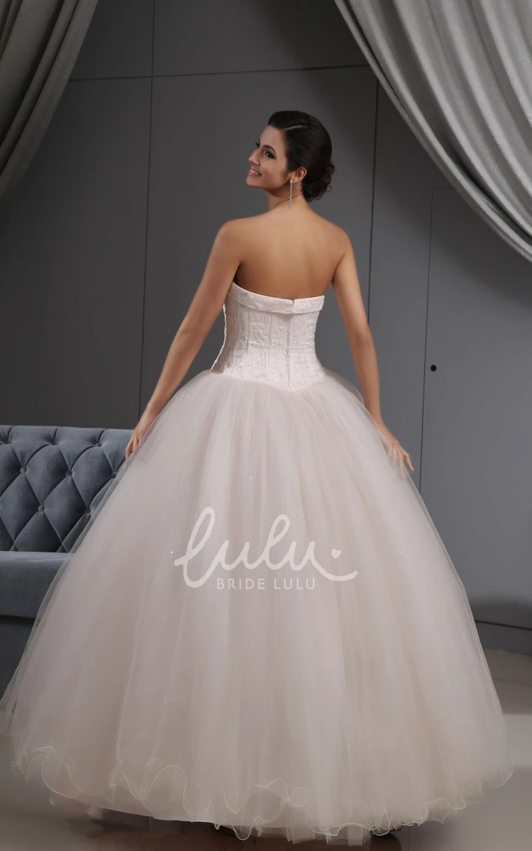 Pink Tulle Wedding Dress With Embroideried Bodice Blushing & Ball Gown