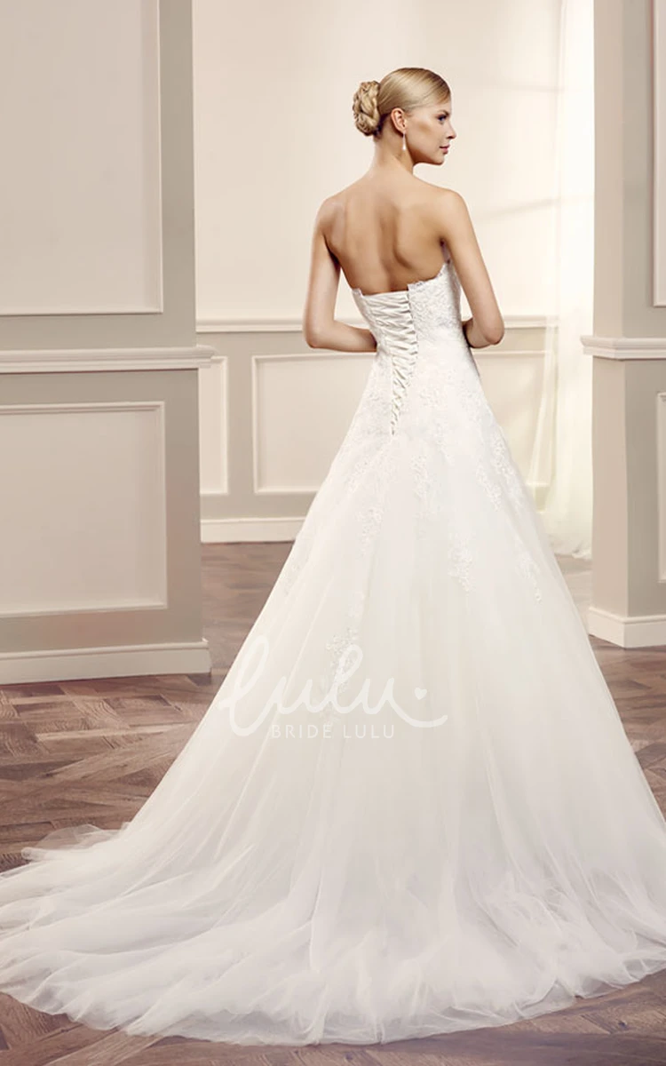 Sleeveless Tulle A-Line Wedding Dress with Applique