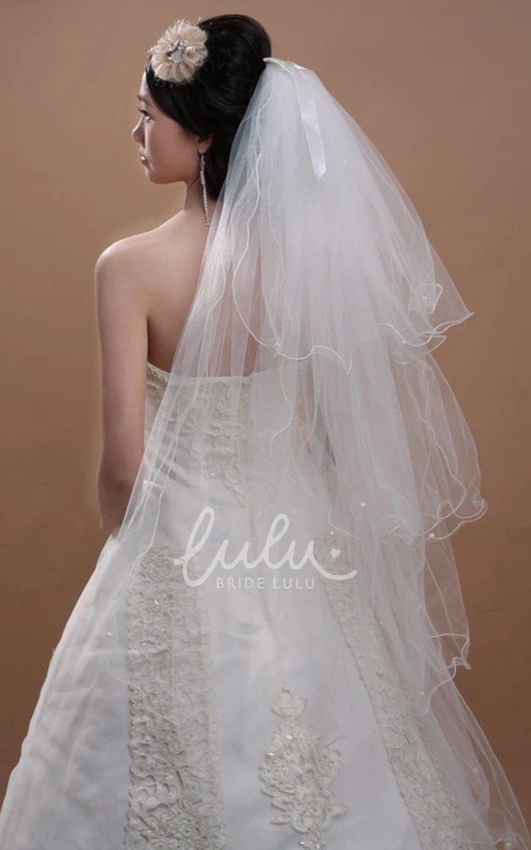Fingertip Puffy Multi-Layered Wedding Veil Unique Bridal Accessory
