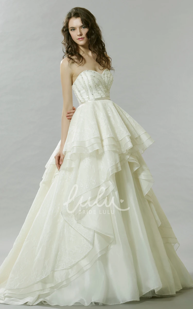 Sweetheart Beaded Tulle A-Line Wedding Dress with Sleeveless Design