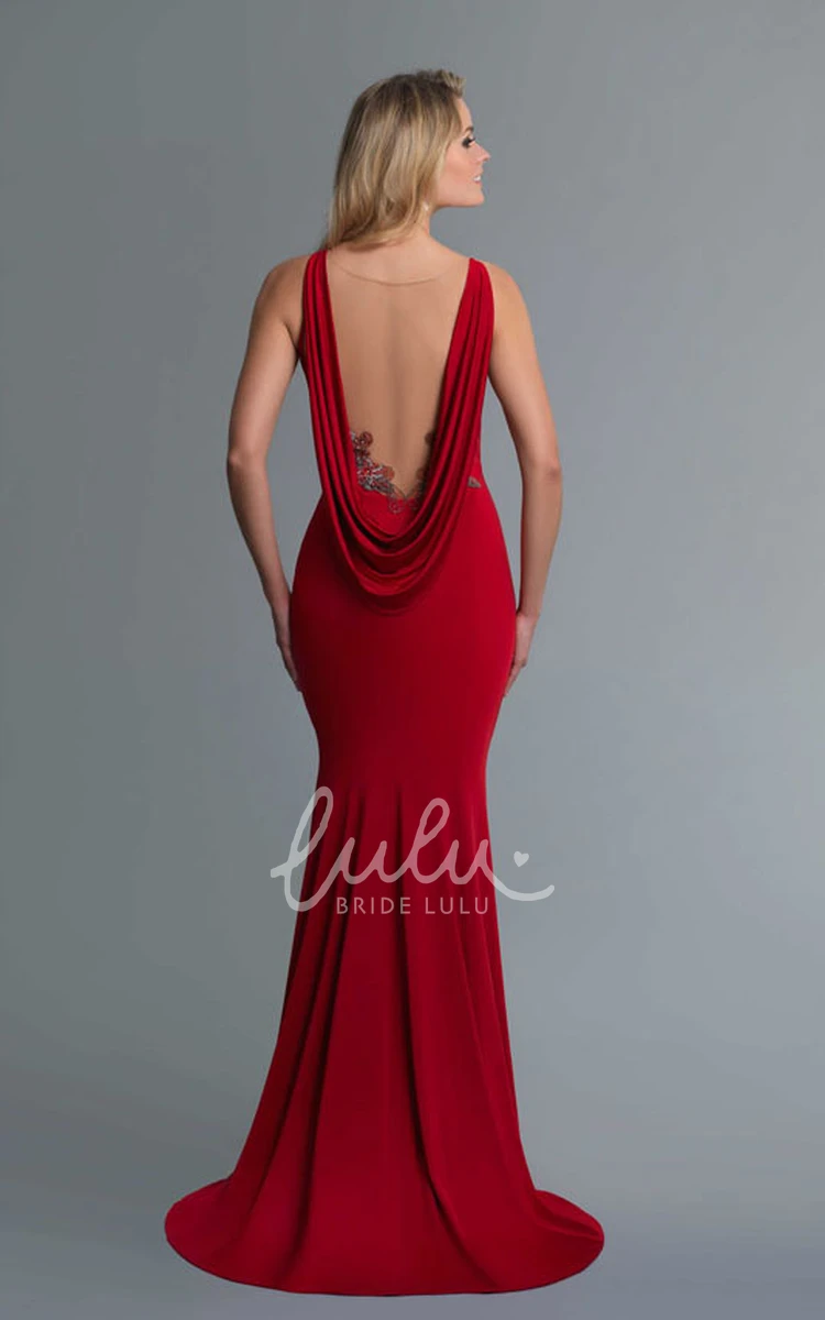 Sweetheart Sheath Jersey Bridesmaid Dress with Illusion and Split Front