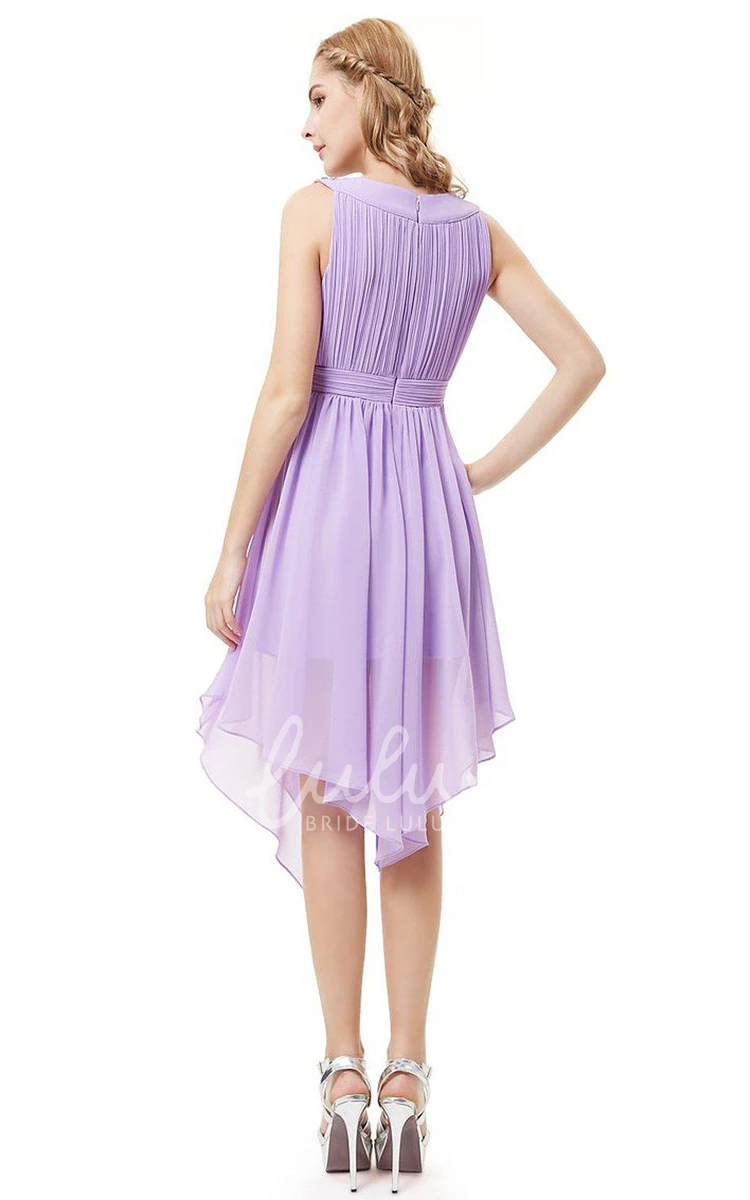 Pleated Asymmetrical Dress Sleeveless A-line Style