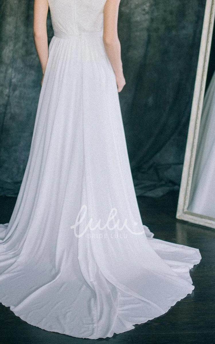 Floor-Length Chiffon Satin Wedding Dress Classic Bridal Gown